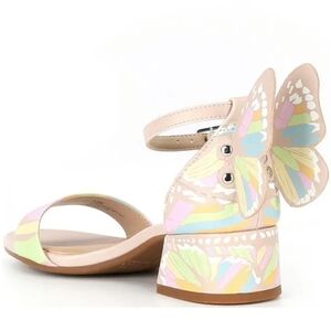 NWT Copper Key Pastel Butterfly Heel Sandals - Pink Multicolor Size 5 Big Girl